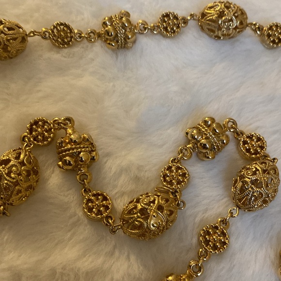 *NWT* ST JOHN Vintage Gold Tone Chunky Necklace - Picture 3 of 5